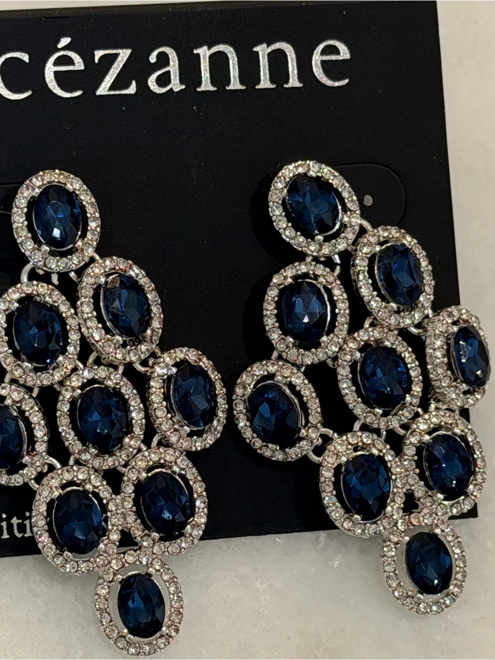 Cezanne Chandelier Silvertone Earrings New